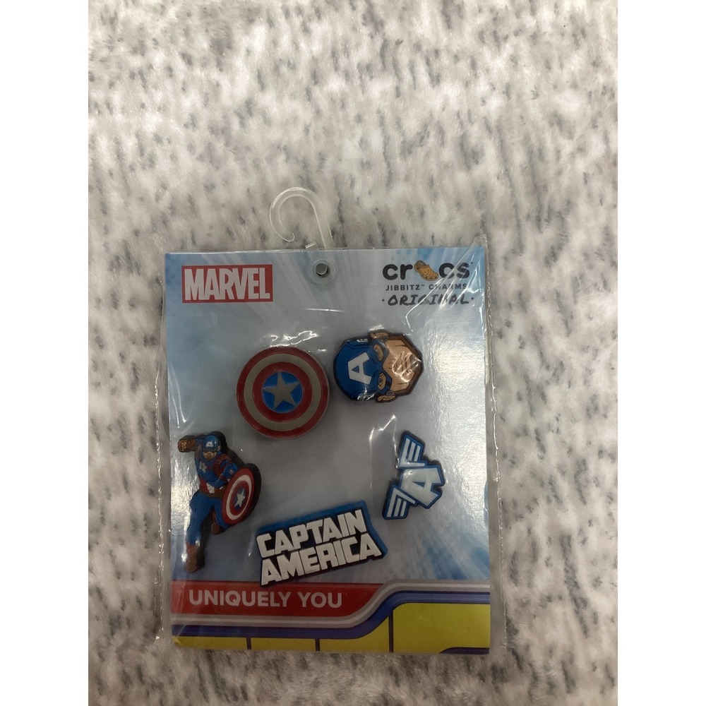 Marvel Captain America Crocs Jibbitz Charms 5-Pack Original 10012726 New